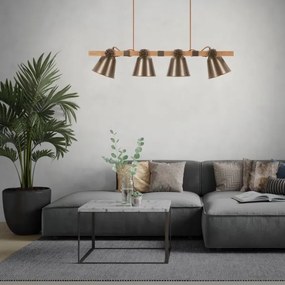 Lustră pe cablu Briloner 4406-044 TALE 4xE27/40W/230V maro