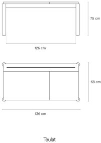 Birou în decor frasin 136x68 cm Atlas - Teulat