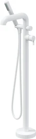 Baterie pentru cada freestanding, alb mat, cu set de dus si furtun Deante Silia Alb mat