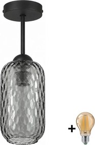 BRILAGI - LED plafonieră R GLASS 1xE27/60W/230V Ø 14 cm negru/gri fumuriu