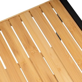 Etajeră neagră/în culoare naturală din bambus 30x70 cm – Casa Selección