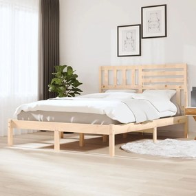vidaXL Cadru de pat, 140x190 cm, lemn masiv de pin