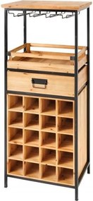 Masuta cu spatiu depozitare sticla si pahare design industrial Seven Seas 120cm