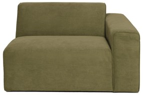 Modul pentru canapea verde din catifea reiată (partea dreaptă) Sting - Scandic