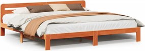 vidaXL Cadru de pat fără saltea, maro ceruit 180x200 cm lemn masiv pin