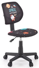 Scaun de birou copii Bin Go negru H90 cm