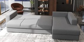 Colțar extensibil dumonde cu ladă de depozitare si sezut confortabil din spuma high-density, Gloria Enjoy Grey II 320x183 cm