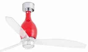 Lustra cu Ventilator si telecomanda MINI ETERFAN M rosu/transparent