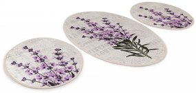 Set 3 Covorase de Baie Lavender, Catifea, Multicolor