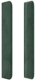 Tablie pat cu aripioare verde inchis 103x16x118 128 cm catifea 1, Verde inchis, 103 x 16 x 118 128 cm