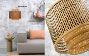 Lampadar eco din bambus Bhutan S negru, 40cm