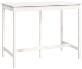 822158 vidaXL Masă de bar, alb, 140x80x110 cm, lemn masiv de pin