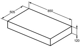 Blat pentru lavoar Ideal Standard Adapto fara decupaj alb lucios 85 cm