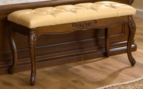 Băncuță lemn masiv nuc Briston, 110 × 45 × 50 cm