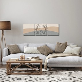 Tablou - Sărut de linie de artă (cu ceas) (90x30 cm)