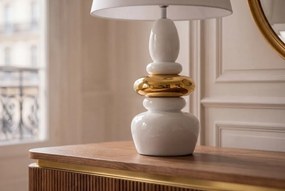 Lampa de masa decorativa STONES OF ZEN 70cm auriu alb