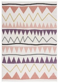 Covor modern colorat pentru copii, cu motiv în ZIG ZAG Lăţime: 140 cm | Lungime: 200 cm