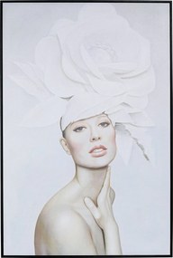 Tablou cu rama Art Lady Alb Blossom 120x80cm