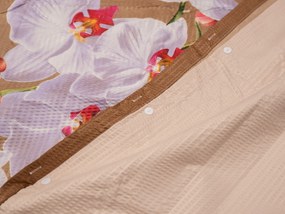 Lenjerie de pat creponata KEDES bej + husa de perna 40 x 50 cm gratuit