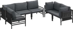 vidaXL Set de canapele pentru grădină cu pernă 6 pcs Antracit Oțel
