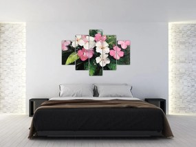 Tablou - Flori roz și albe (150x105 cm)