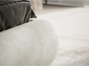 Pat matrimonial crem tapițat cu spațiu de depozitare cu somieră 180x200 cm Maumere – Maison de Rêve