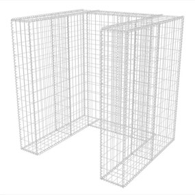 vidaXL Gabion unic îngrădire pubelă, oțel, 110 x 100 x 120 cm