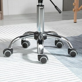 HOMCOM Taburet cu roți - taburet de lucru rotativ la 360° - taburet ergonomic - înălțime șezut reglabilă 47-62 cm - căptușeală de piele ecologică matlasată negru metal cromat | Aosom Romania