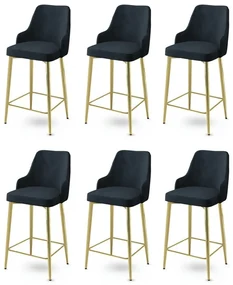 Set de scaune de bar Enox Anthracite and Gold, 6buc.