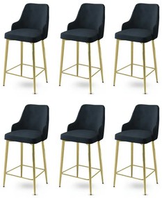 Set de scaune de bar Enox Anthracite and Gold, 6buc.