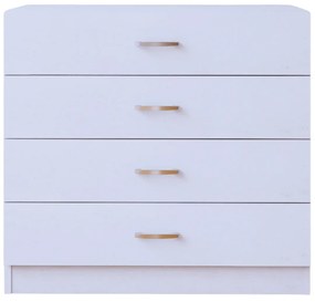 Comoda 4 sertare H80 x A50 x L80cm, Culoare Alb , Pal 18mm