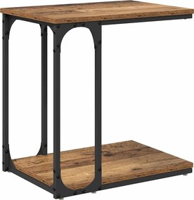 vidaXL Masă laterală cu raft Lemn vechi 50 x 35 x 52 cm Lemn compozit