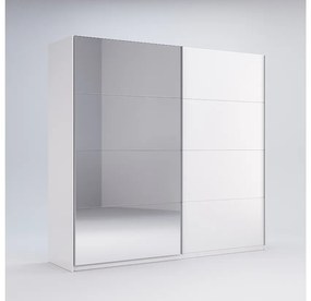 Expedo Dulap cu usi glisante CERTEZA cu oglinda, 200x211,5x61,5, alb/alb luciu - RESIGILAT Nr. 100