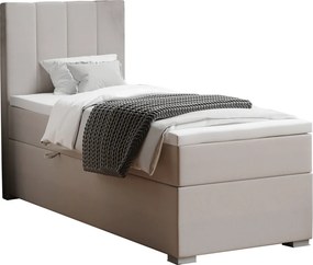 Pat boxspring, pat de o persoană, bej, 90x200, stânga, BRED