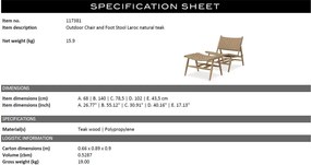 Fotoliu cu taburet pentru exterior, design LUX, Laroc