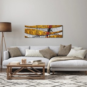 Tablou abstract (cu ceas) (90x30 cm)