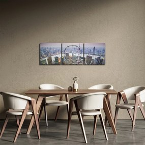 Tablou - Shanghai, China (cu ceas) (90x30 cm)