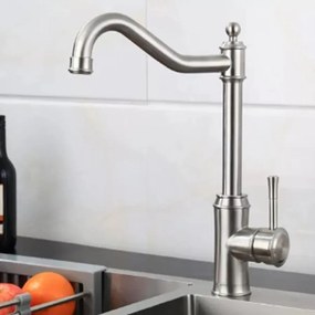 Baterie Bucătărie, Inox Satinat Model CF024 – Design Modern și Funcționalitate pentru Orice Bucătărie.