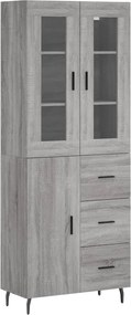 vidaXL Dulap înalt, gri sonoma, 69,5x34x180 cm, lemn compozit