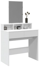 vidaXL Masă de toaletă cu oglindă, alb, 80x41x144,5 cm