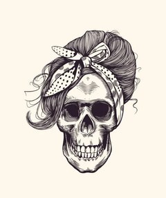 Ilustrație Stylish human skull with fashionable 1960s, Lisitsa