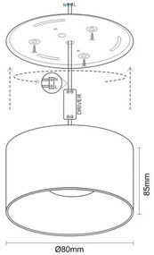 Spot LED/12W/230V 4000K d. 8 cm alb