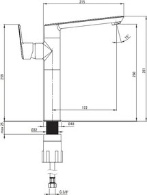 Arnika Baterie lavoar inalta crom Deante BQA020K