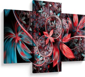 Tablou abstract cu flori exotice (90x60 cm)