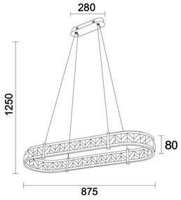 Candelabru LED dimabil pe cablu ENRIQUE LED/50W/230V 3000-6000K +telecomandă