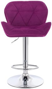 HR111W Scaun Fucsia Velur Bază Cromata