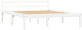 283187 vidaXL Cadru de pat, alb, 140 x 200 cm, lemn masiv de pin