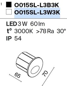 Spot LED incastrabil scari / perete exterior IP65 Bil alb