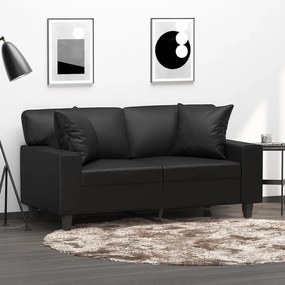 vidaXL Perne decorative, 2 buc., negru, 40x40 cm, piele ecologică