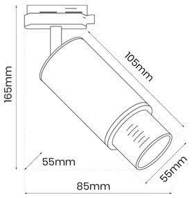 Spot pentru sistem de șină MICA 1xGU10/25W/230V monofazic alb